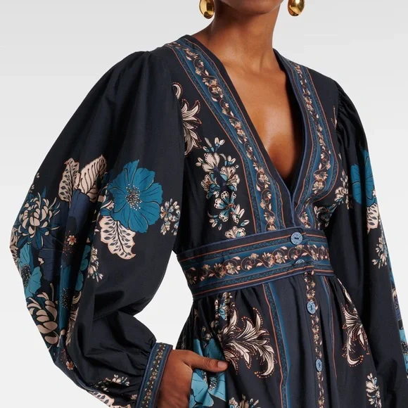 Farm Rio Black Blossom Floral Maxi Dress - Picture 4 of 6